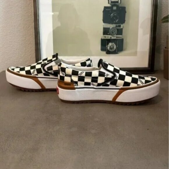 New VANS Era Stacked Checkerboard Slip On Canvas Shoes - Picture 10 of 11